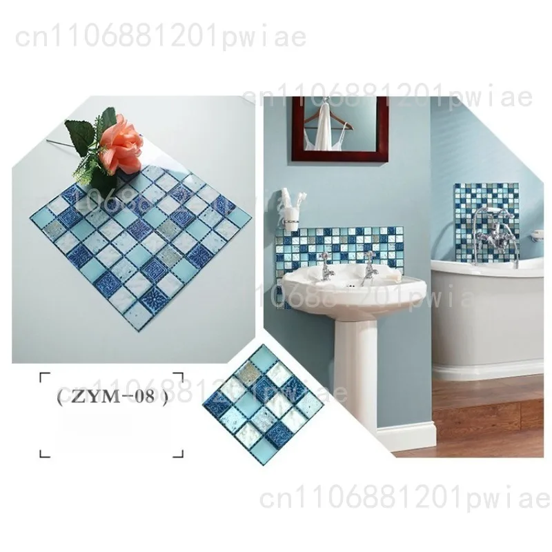 100pcs Three-dimensional wall sticker mosaic tile sticker, bathroom self-adhesive wallpaper, kitchen oil-proof sticker