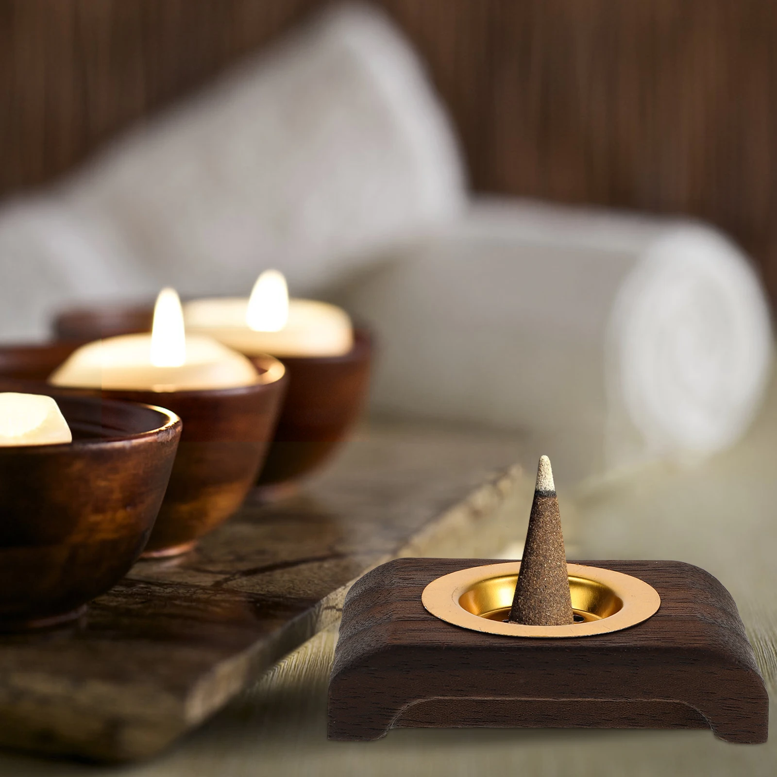 

Mini Wooden Incense Burner Tray Arabia Style Charcoal Resin Cone Holder Ash Catcher Modern Home Decor Incense Charcoal Burner