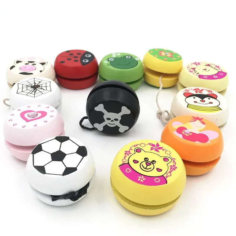 Cute Cartoon Animal Prints Ladybug Toys Kids Yo-Yo Ball Creative Yo Yo Toys Child\'s Favorite Wooden Yoyo Toys Childhood Toy