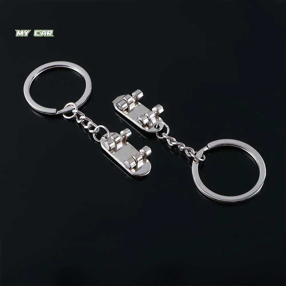 

2Pcs/Set Keyring Holder Key Holder Metal Pendant Souvenir Scooter Keychain Keys Holder Jewelry Gift Skateboard KeyRing