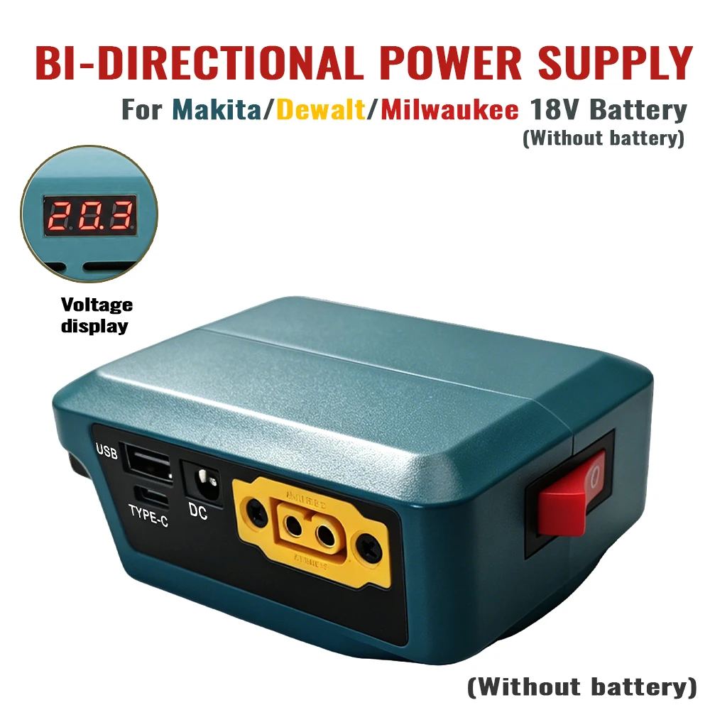 

Power Adapter Converter For Makita/Milwaukee/ Dewalt 18V Type C USB Power Bank Portable Power Converter for Phones, Tablets, Too