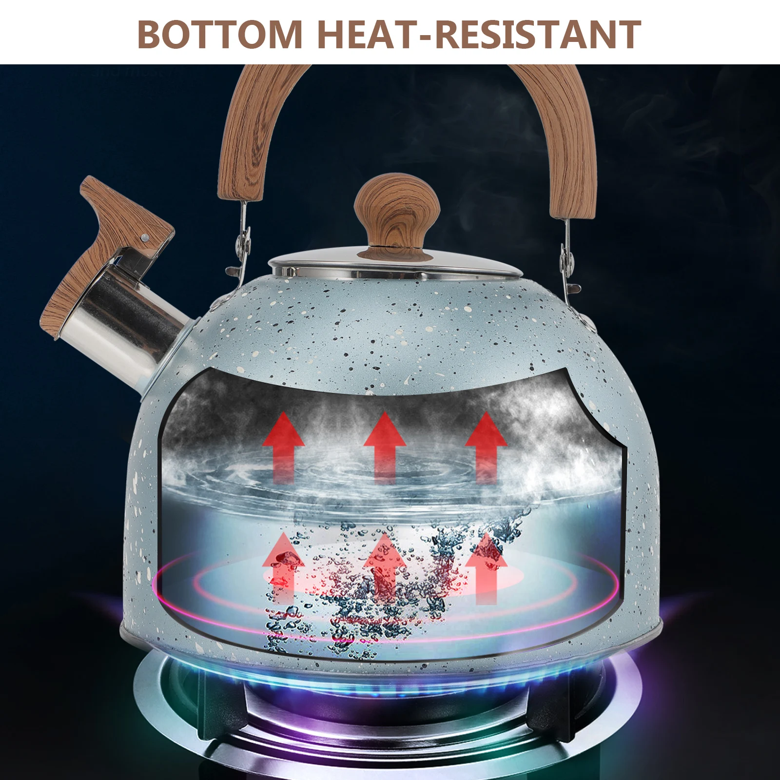 

Stainless Steel Boiling Kettle for Gas Stove Electric Fast Boil Camping Practical Household Pot Metal Water Heater