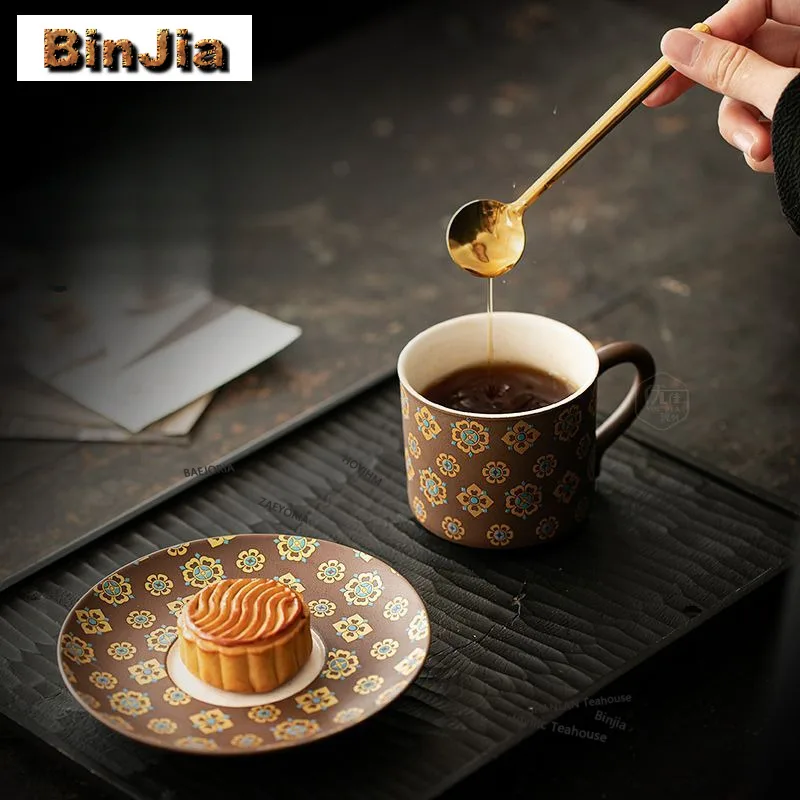 220ml Presbyopie-Kaffeetasse mit Untertasse, Haferflocken-Frühstückstasse, Nachmittagstee-Tasse, Wein- und Bierflaschenbecher, Untertassen-Set, Teeartikel, Handwerk