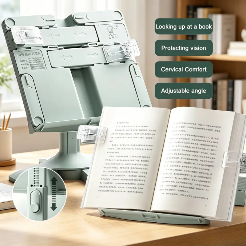 

New Adjustable Lifting Book Stand Multifunctional Desktop Holder for Book Tablet Reading Rack Home Office Study Room