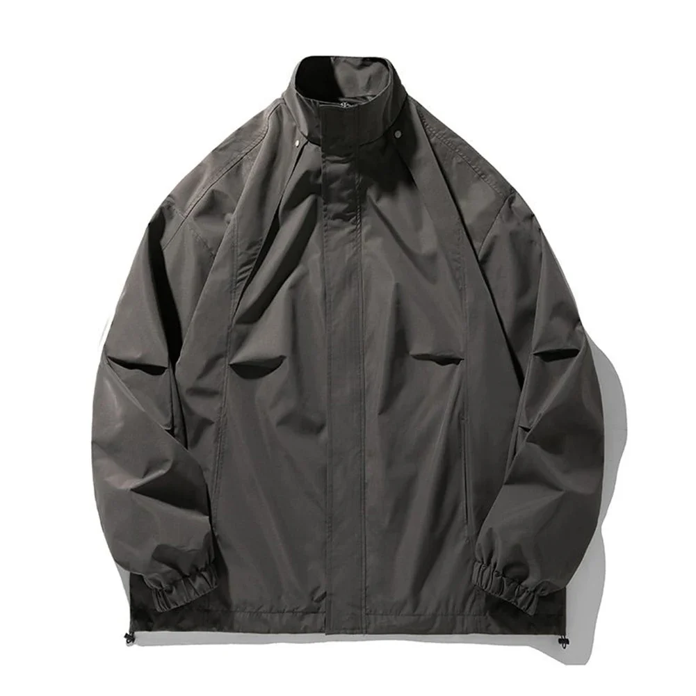 

Holiday Outfits Men's Cargo Jacket Anti Splash Jacket Daily Wear Outerwear Loosely Fitting Jacket Regular Fit Coat