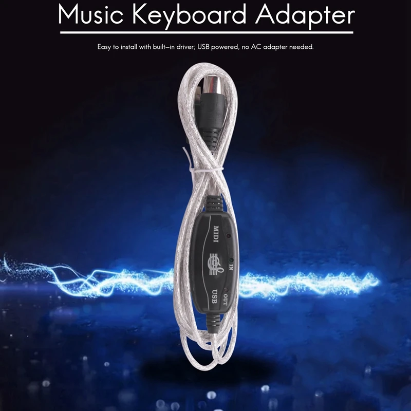 MIDI To USB Cable Converter Connector PC To Synthesizer Music Keyboard Adapter For Home Music Studio