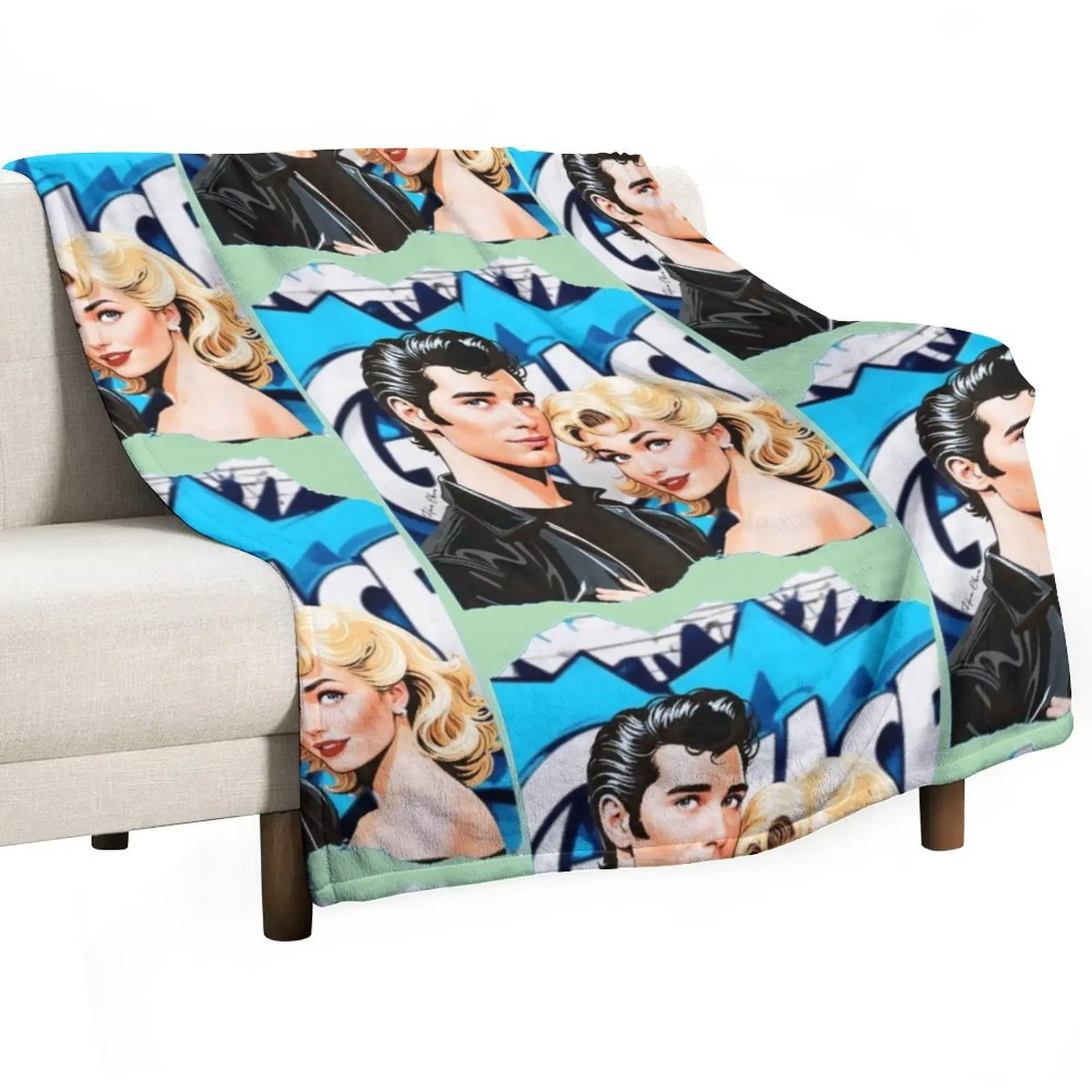 Grease Lightning Throw Blanket Sofas christmas gifts Bed covers Blankets