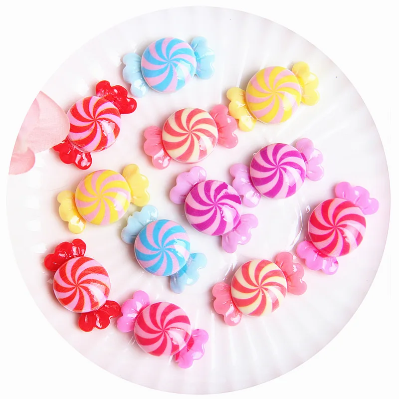 10Pcs Kawaii Autumn Resin Alpine Candy Accessories DIY Junk Phone Case Cabochon Earring Hairpin Jewelry Craft Big Nail Art Charm