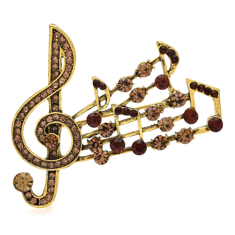 Wuli&baby Musical Note Brooches For Women Unisex 3-color Classic Music Lover Party Office Brooch Pin Gifts