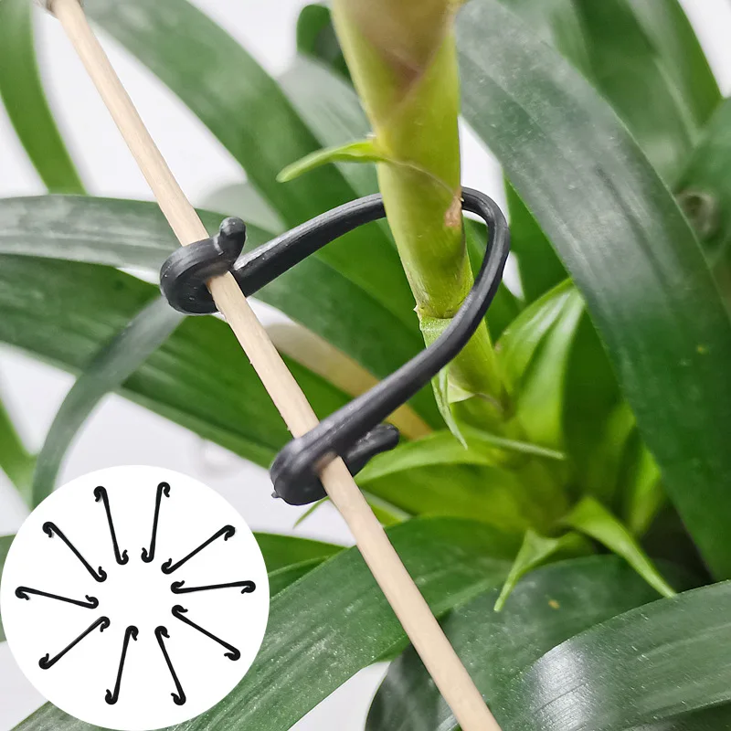 100Pcs Garden Plants Fixed Clips Buckles Tomato Vegetable Grafting Clips Grape Support Vine Clips Plastic Fixed Buckle Hooks