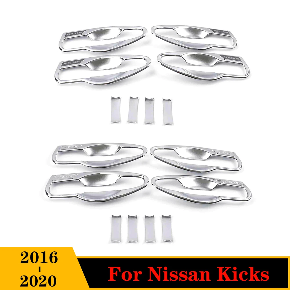 

For Nissan Kicks 2016 - 2020 ABS Chrome Look Trim Styling Moulding Accessories Car Side Door Handle Decor Protect Sticker Cover