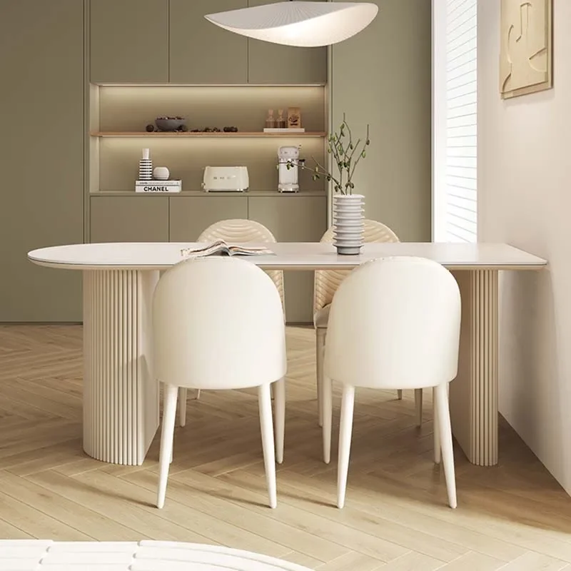 

Овальный современный обеденный стол для гостиной, роскошный дизайнерский прямоугольный белый стол, небольшой ресторан Mesa De Comedor, кухонная мебель