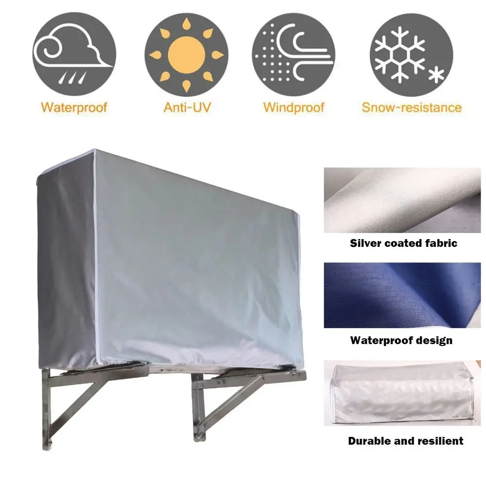 Dustproof Silver Air Conditioner Cover Multisize Waterproof Dust Cover Cleaning Bag Outdoor