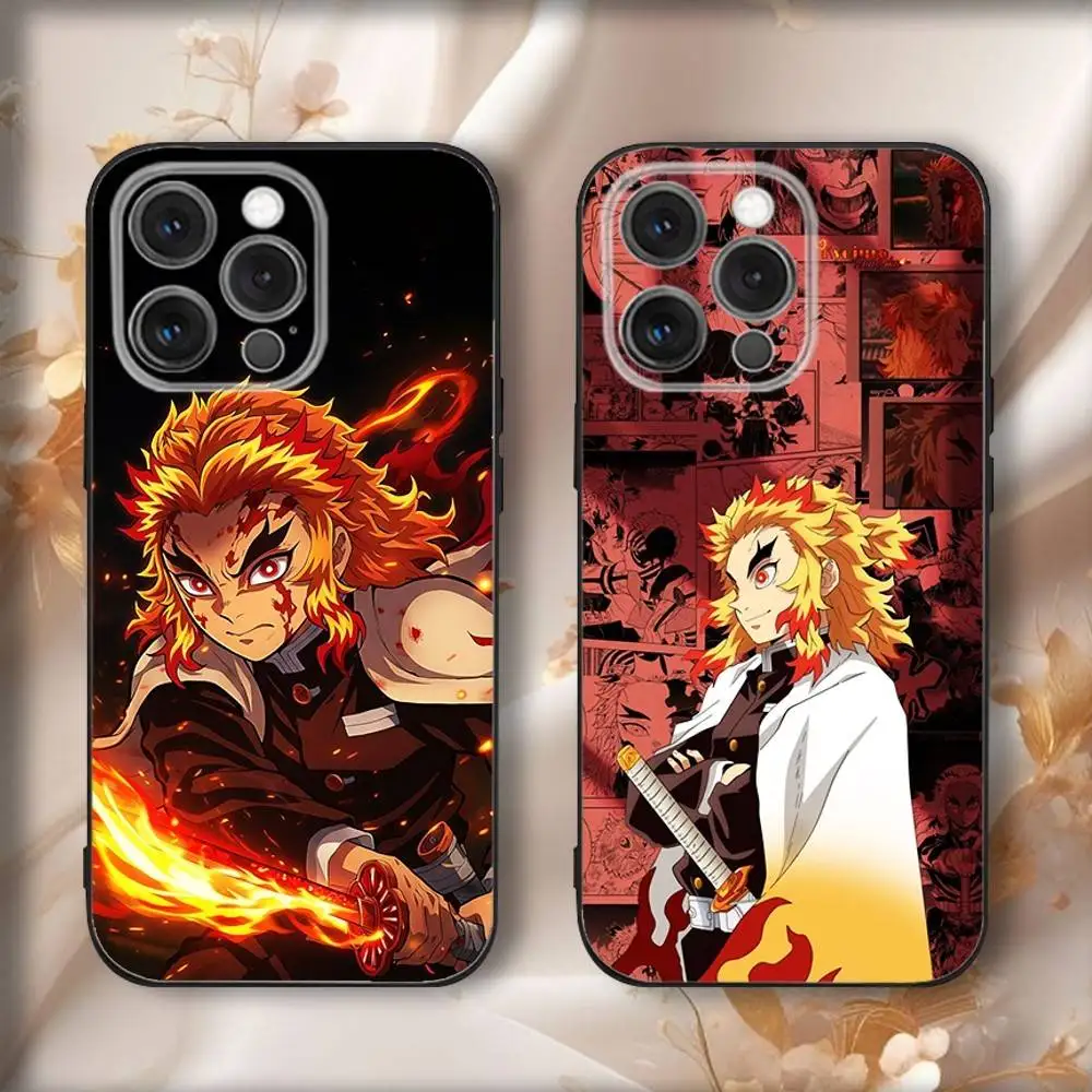 

R-Rengoku Kyojuros Phone Case For iPhone 17,16,15,14,13,12,11,Pro,Max,Plus,Air,X,XS,XR,SE,8,7,Mini,Soft Black Funda
