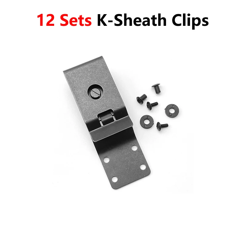 

12 Sets Stainless Steel Material Knife Scabbards KYDEX Sheath Back Clip Make Accessories With Screws Waist Clamp DIY Making Part