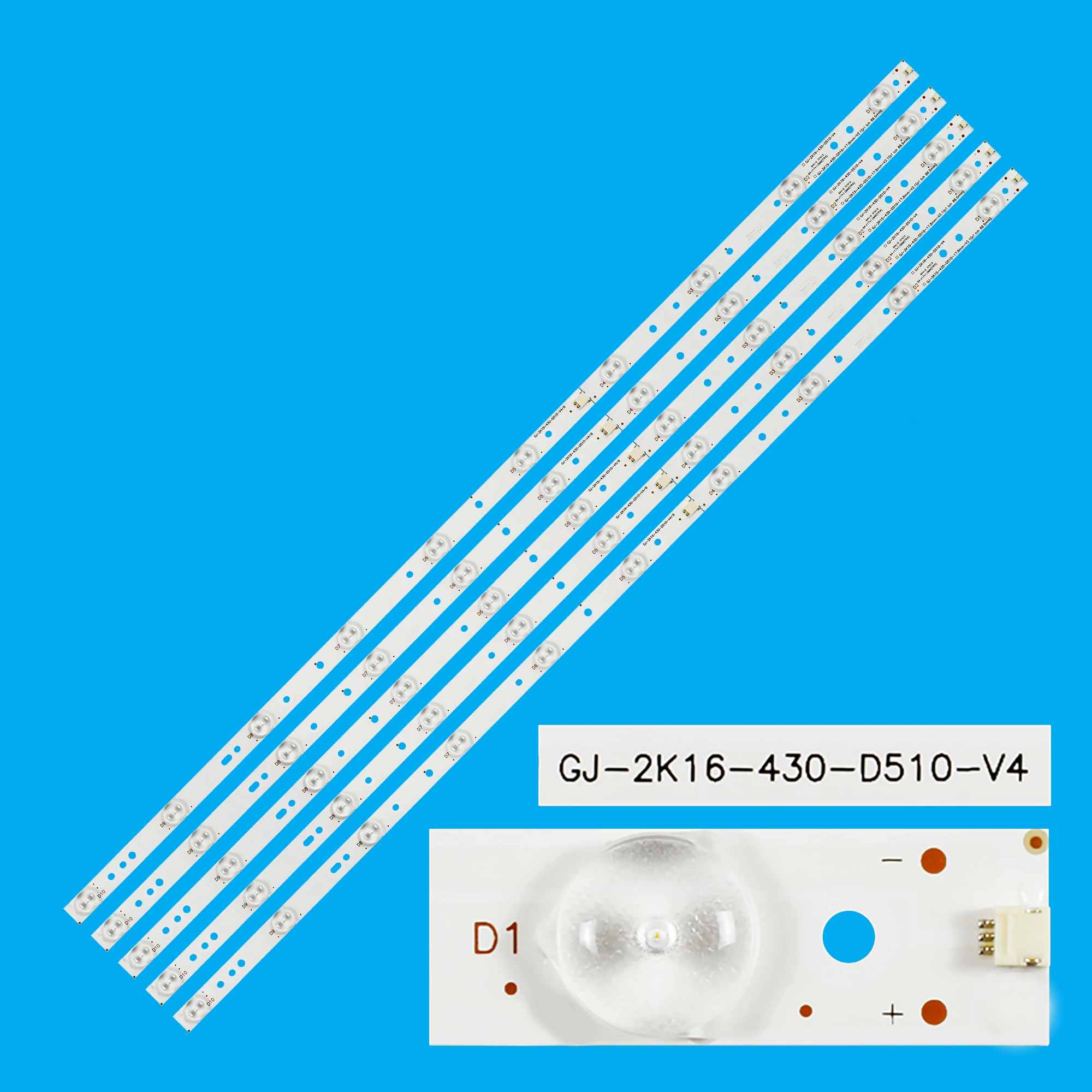 LED Backlight Strip For LB43101 43PFS4131 43PFS5531 43PUT4900 TPT430US TPT430H3TV LB43003 V0_02 LB43101 GJ-2K16-430-D510-V4