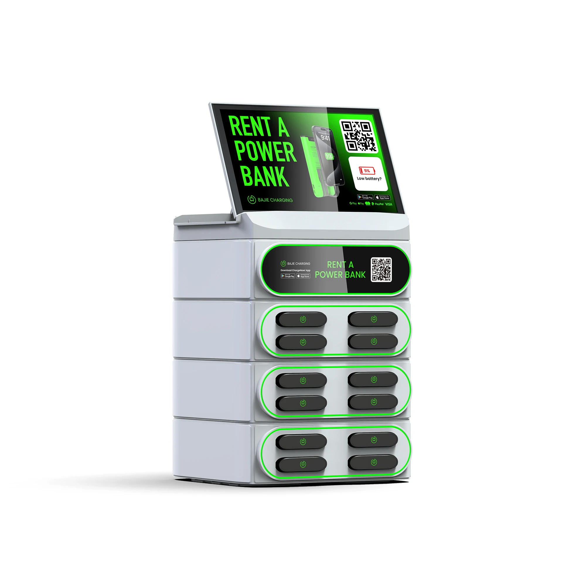 

12 slots stackable powerbank 4g cell phone charging station shared powerbank rental power bank station 6000mah vending machine