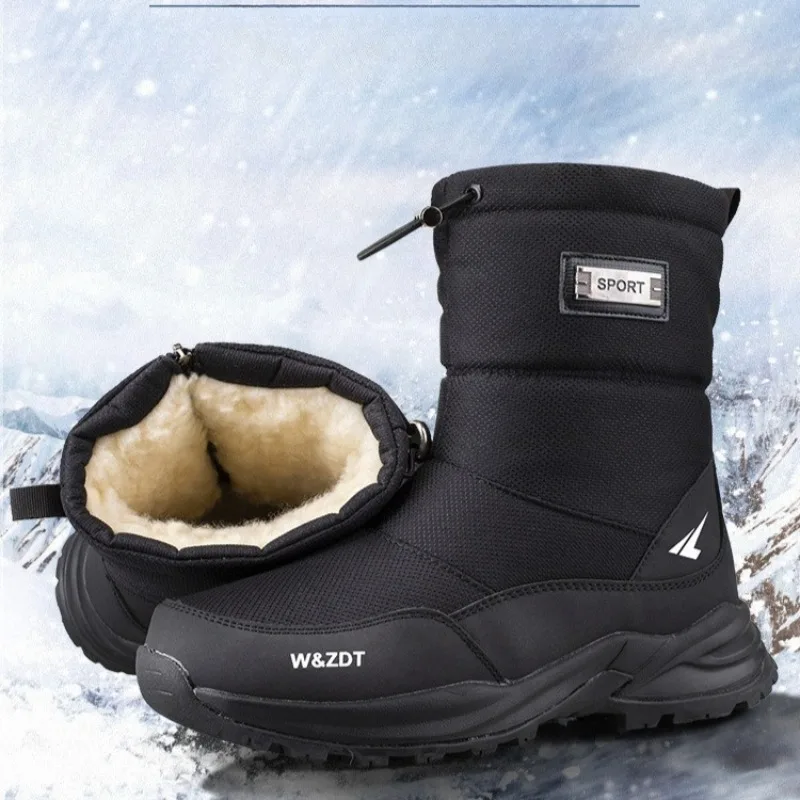 Winter Men Boots Thickene Warm Snow Boots Outdoor Non-slip Platform Boots Winter High-top Cotton Shoes for Men Botas Para Hombre