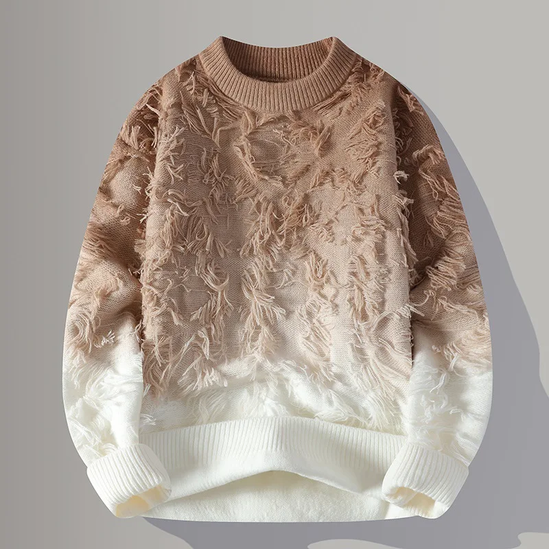 

Модная мужская одежда: осенне-зимний свитер-пуловер с воротником