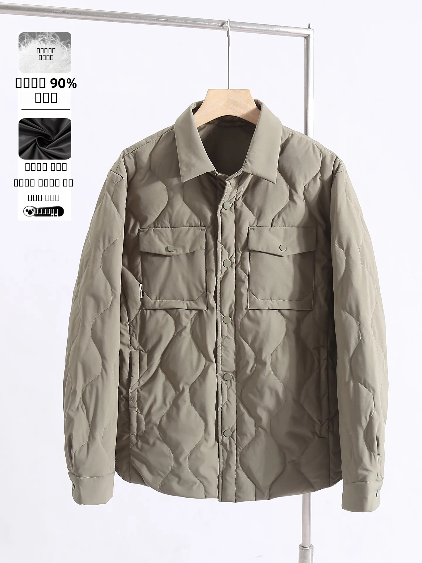 

Men's Lightweight Warm down irt Jaet Casual Faionable Winter New Sle Polyester Fiber Du down Waterproof Coating