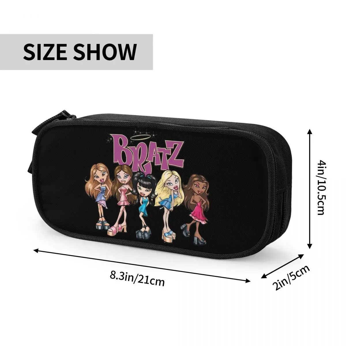 Bratz Y2k Logo Harajuku Anime Pencil Cases Bratz Pen Box Bag for Student Large Storage materiale scolastico Pencilcases cosmetici