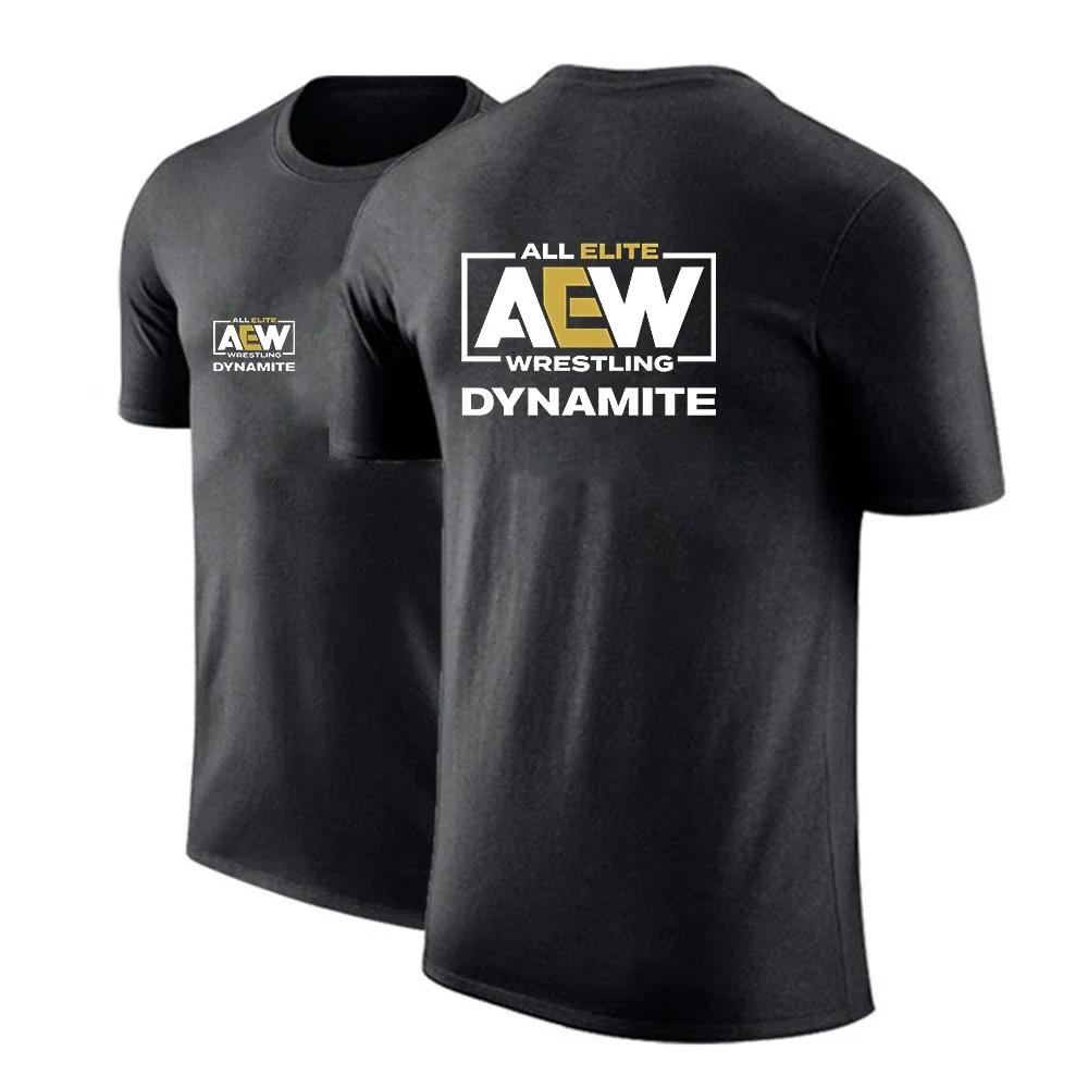 2024  All Elite AEW Wrestling AEW Summer Men Quick Dry ordinary Short Sleeve Sport Fitness Running  Breathable Sportswears