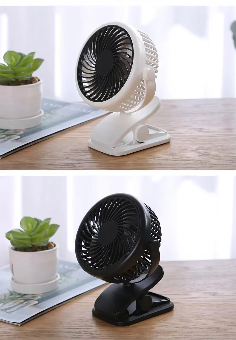 6 Inch Clip on Fan, 3 Speeds Small Fan with Strong Airflow, Clip & Desk Fan USB Plug in with Sturdy Clamp - Ultra Quiet