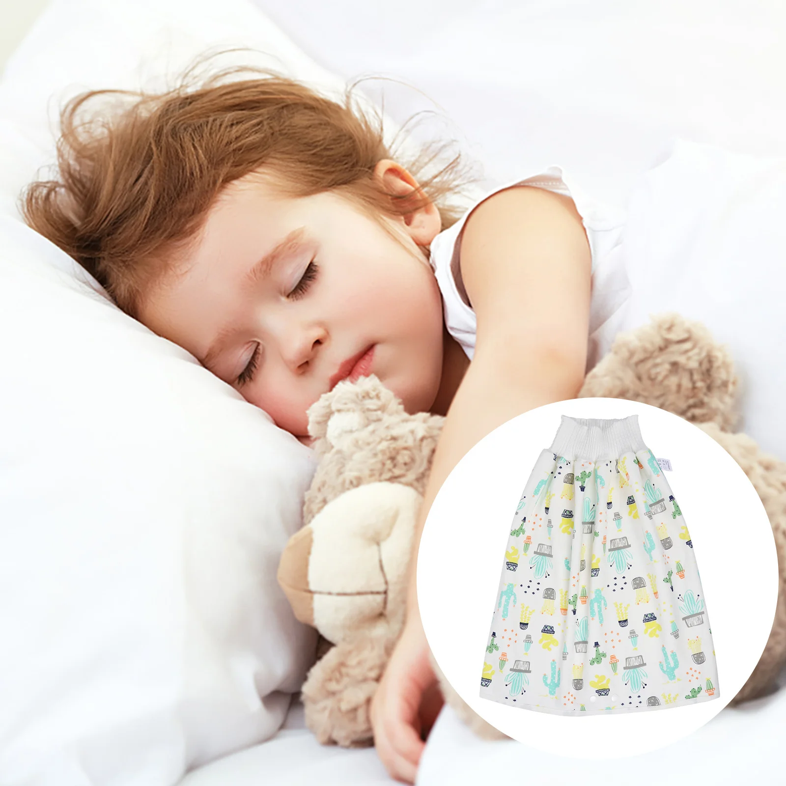 

1Pcs High Waist Baby Training Skirt Extra Absorbent Diaper Pants Concealed Buckle No Slip Comfortable Fit Air Permeable Non-Fade