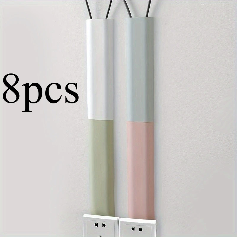 8pcs Self-adhesive Cable Cables Holder Wall Duct Cover Cable Duct Cables Tie Fastener Wire Holder Storage Clamp Organizer