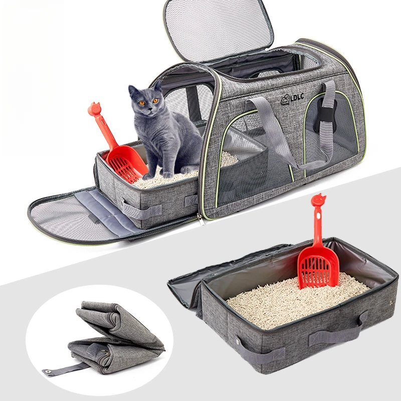 Foldable waterproof travel cat toilet Pet bag Inside cat litter box Portable mobile litter box