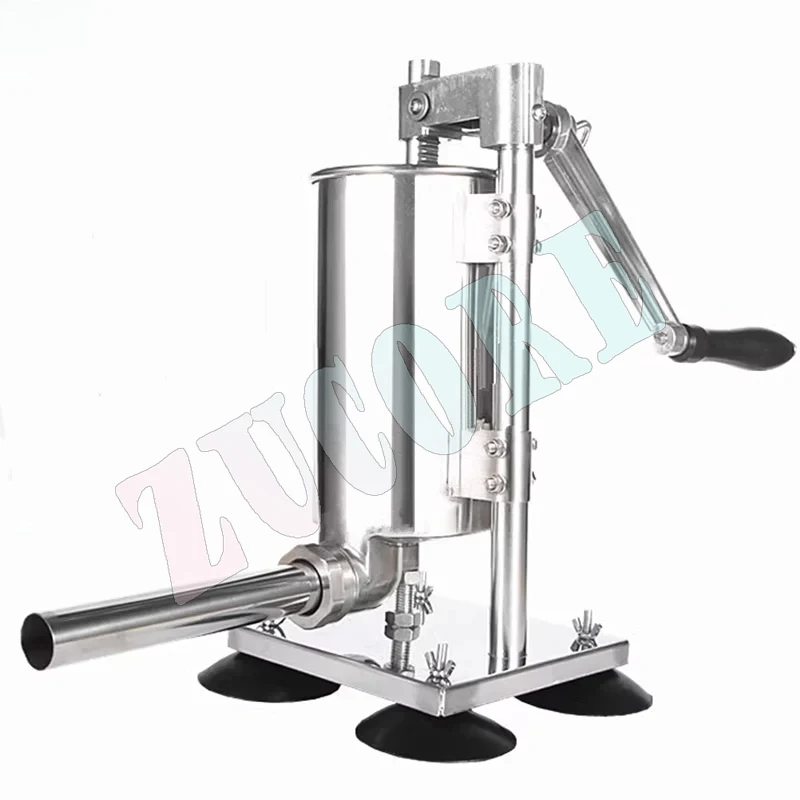 Relleno de salchichas de acero inoxidable, carne casera, máquina de jeringa Manual de 4L, relleno de acero