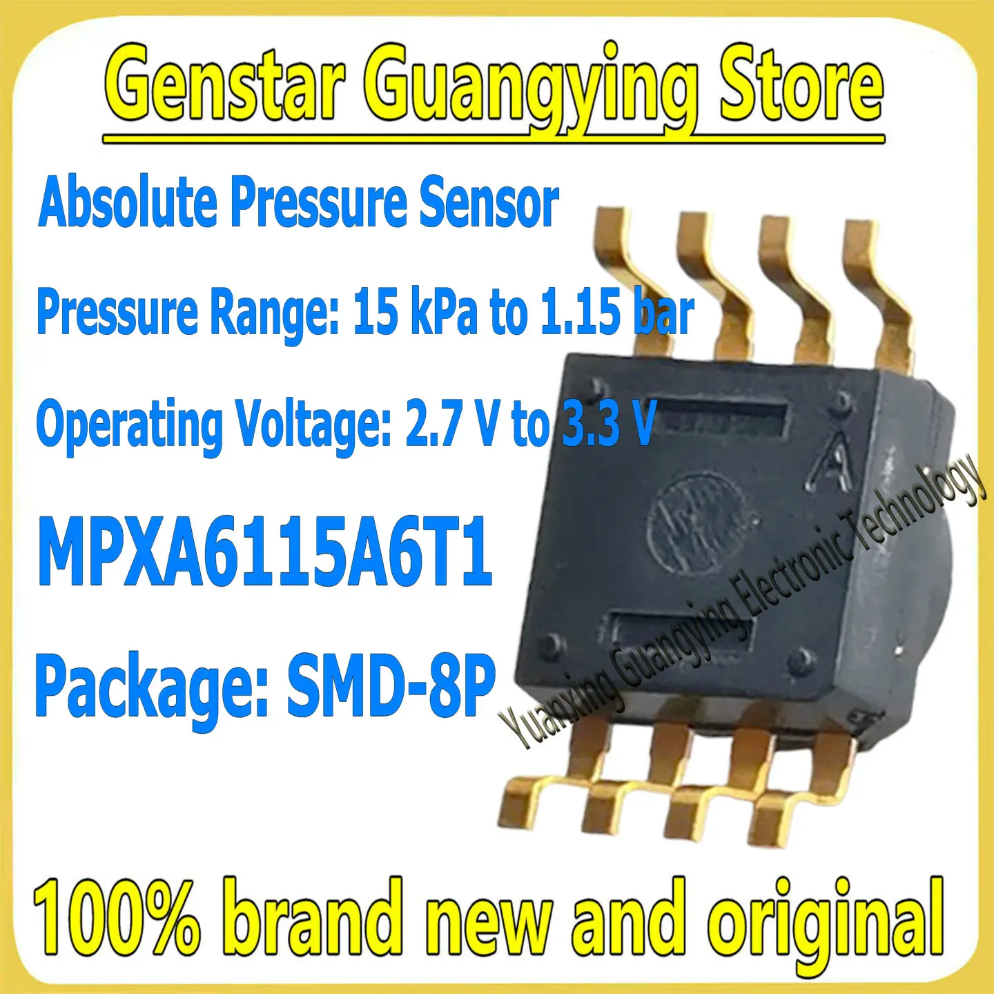 (1 piece) MPXA6115A6T1 MPXA6115A SMD-8P Absolute Pressure Sensor Chipset, 100% Brand New