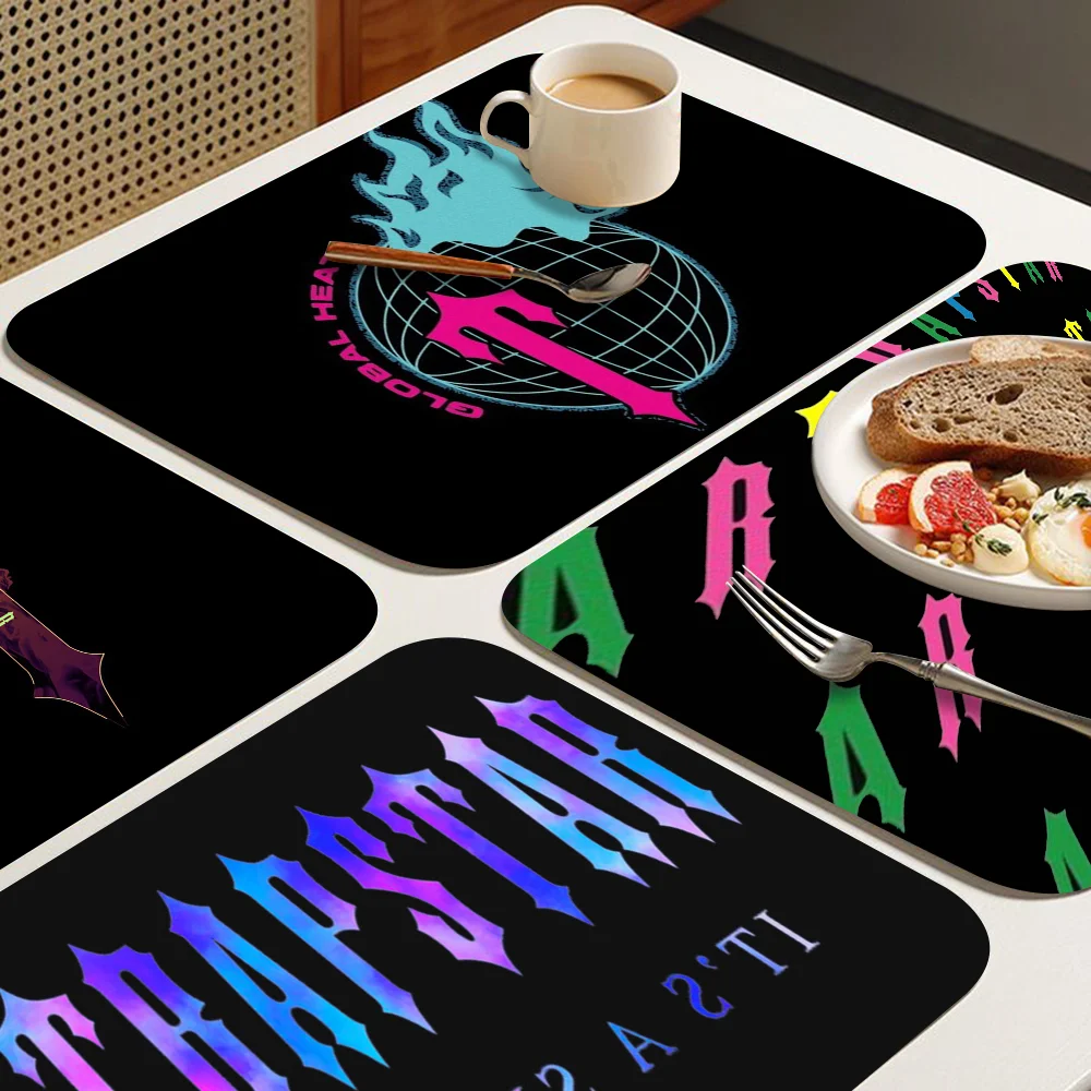 Fashion Trapstar Logo Absorbent Drain Mat Countertop Dry Mats Printed Coffee Machine Draining Pad Kitchen Table Tableware