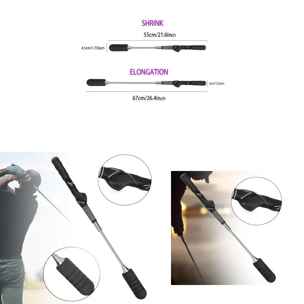 

Retractable Golf Swing Practice Aid Real Time Swing Angles Correction Trainer K1YF