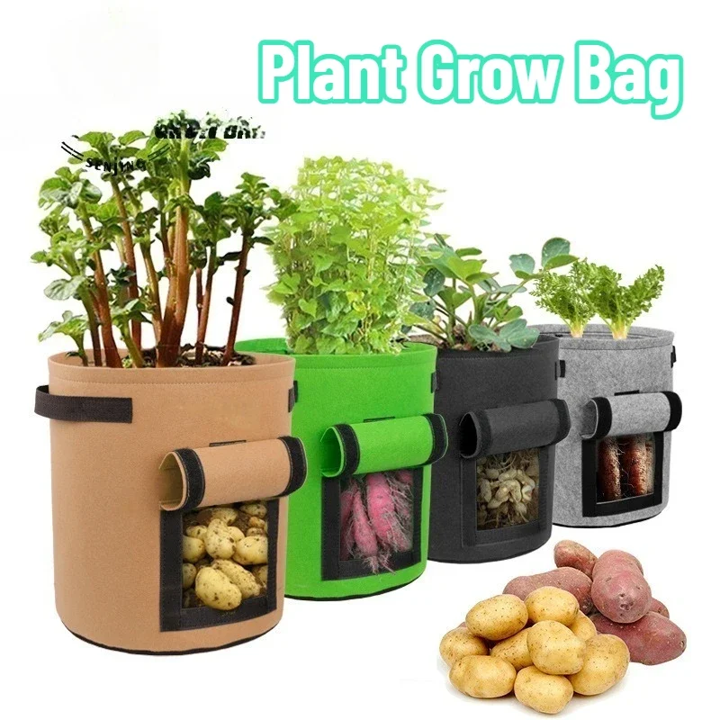 Grow Bag Sweet Potato Plants Fabric Planting Pots Handles Breathable Aeration Root Control Vegetable Garden Container Growbag