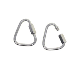 2 Extra strong heavy duty Unique creative triangle Fine biker stainless steel wire Carabiner link Key ring Keychain safety hook
