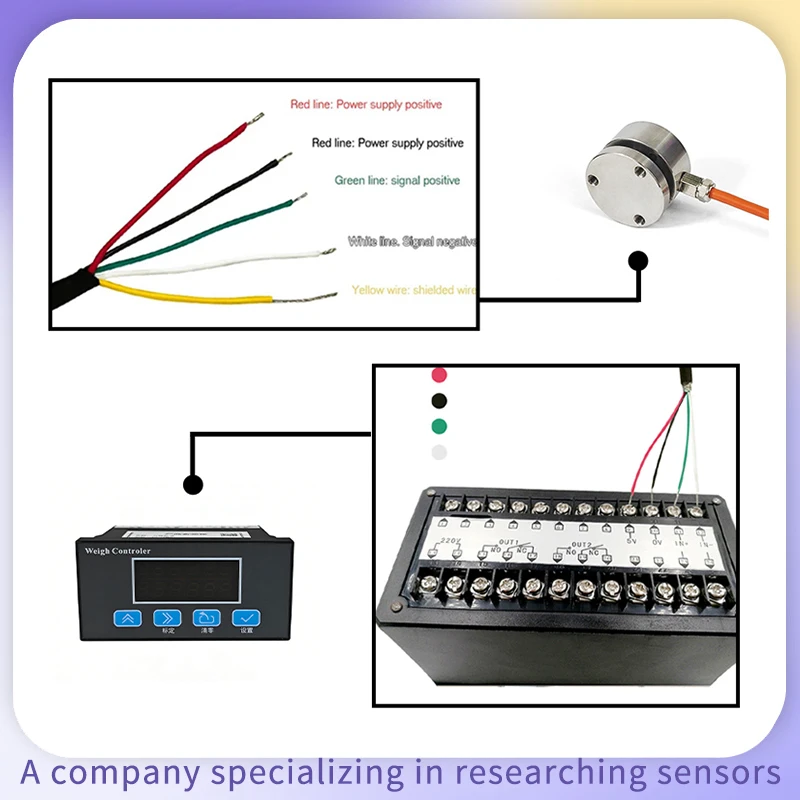 25mm Load Cell & Indicator, Plane Weighing Sensor Compression/Tension Force Transducer 6-digit LED Display Meter Alarm Switches