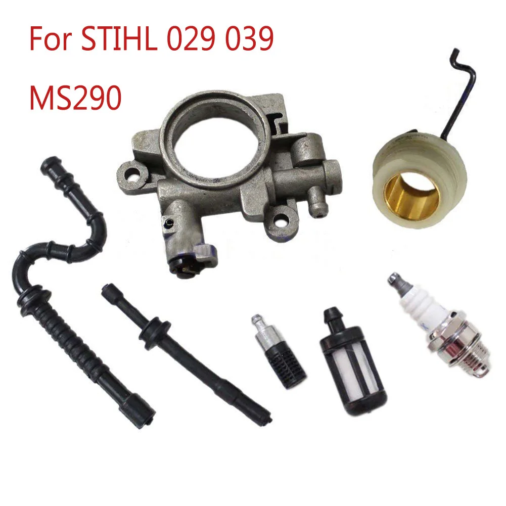 Oil Pump Oiler Oil Pump Kit Part & Fuel Line & Worm Gear Spring Set 029 039 1127 640 3200 1127 640 3204 Chainsaw MS290 MS390