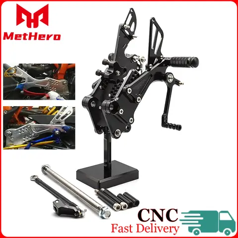 Foot Peg Rear Motorcycle CNC Rearset Footpeg Footrest Set Pedal Fit FOR RC 390 125 200 2011 2012 2013 2014 2015 2016 2017