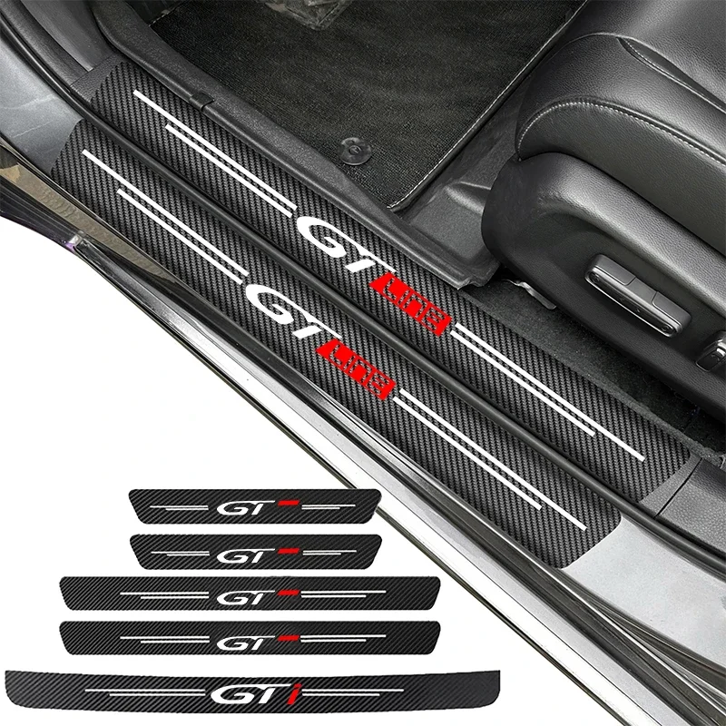Tira de limiar do carro anti passos adesivo protetor de couro para peugeot gt gti gt line 508 5008 3008 208 2008 308 206 307 306