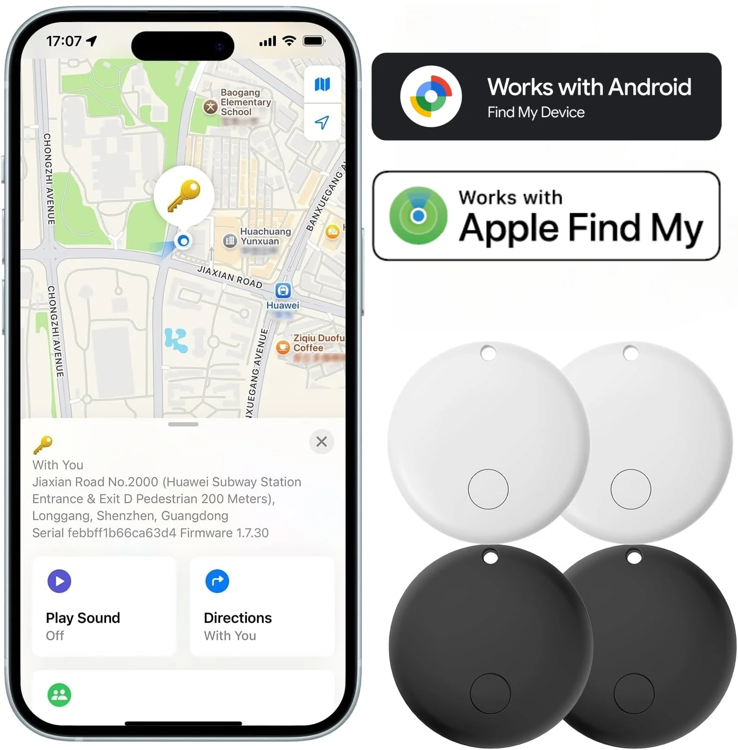 علامة بلوتوث الذكية ذات النظام المزدوج | متوافق مع Android أو iOS | مكتشف مضاد للفقدان للمفاتيح والحيوانات الأليفة والمحفظة | لا حاجة للتطبيق #1