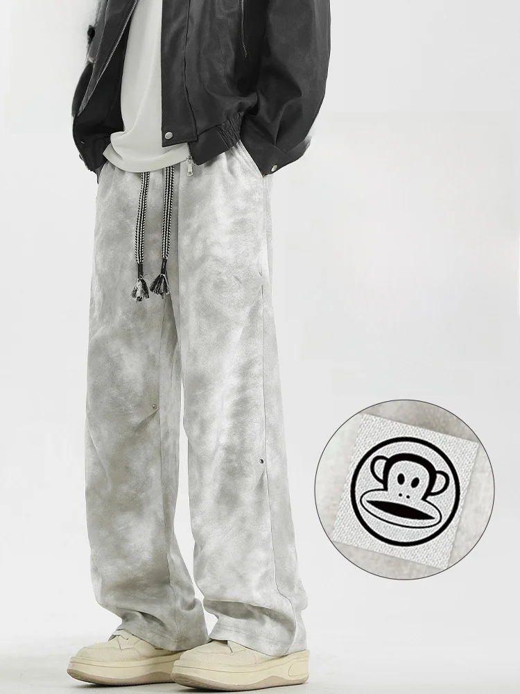 

Loose Fit Monkey American High Street Spor Sweatpants Men's Straight Leg Trousers Autumn 2025 Youth Casual Wear