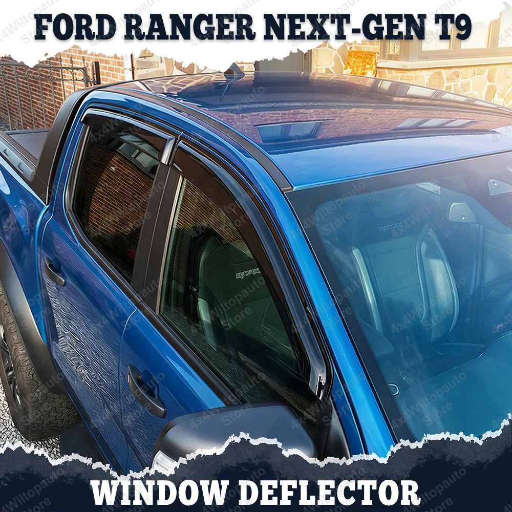 

Weather Shield Sun Rain Guards For Ford Ranger Next Gen T9 2023+ Window Deflector Window Visor Double Cab Car Accessories