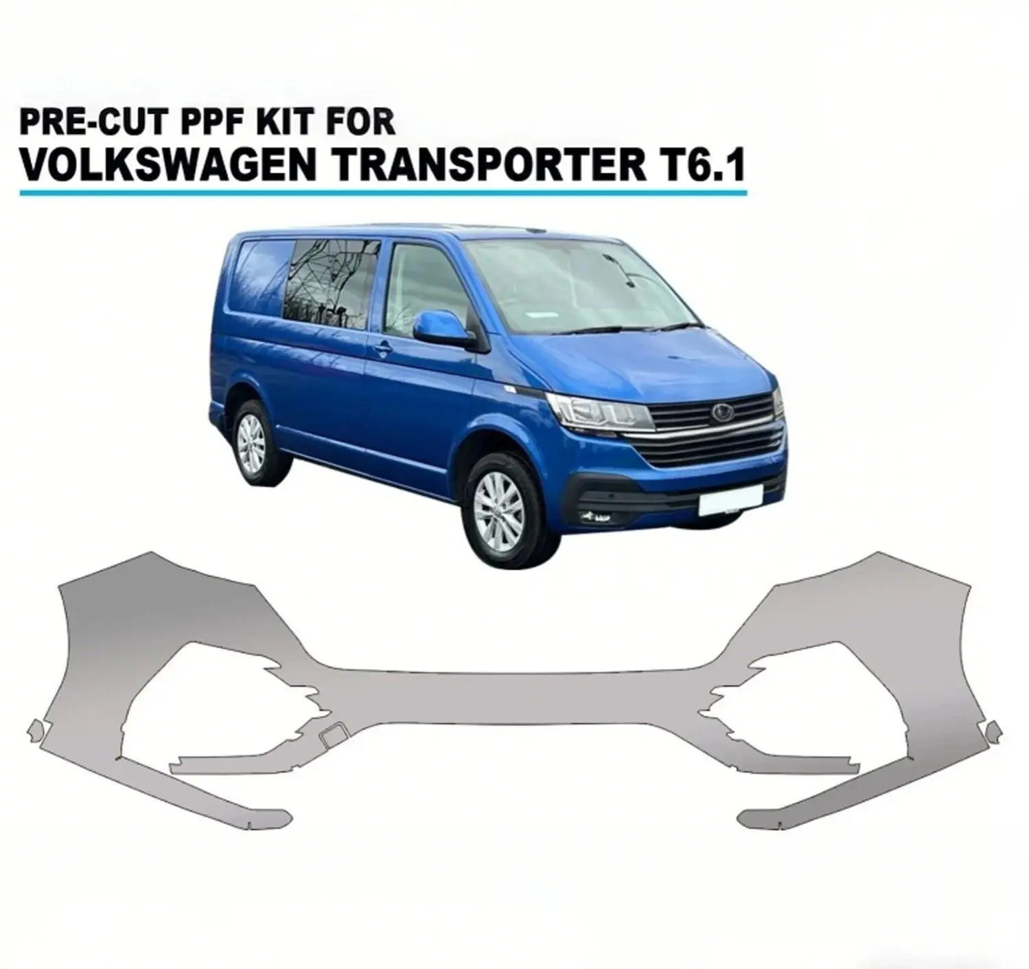Für VW Transporter T6.1 ab 2019, vorgeschnittene PPF-TPU-Lackschutzfolie, selbstheilend, transparenter BH-Körper, kratzfest ﻿