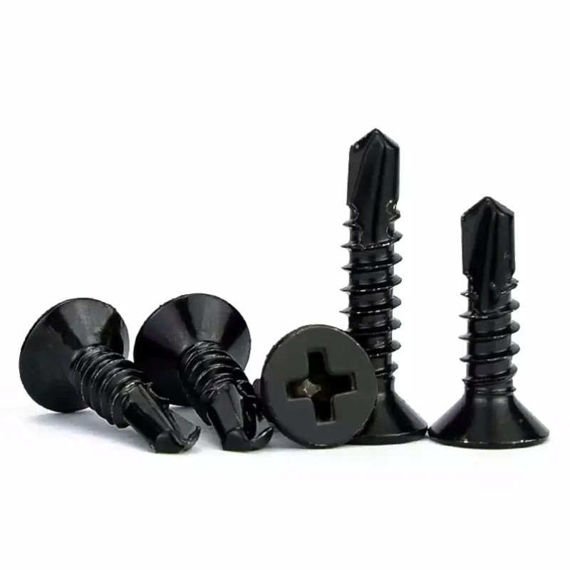 Black 410Stainless Steel Cross Pan Head Drilling Self Tapping Screws M3.5 M3.9 M4 -M5.5 Tapping Screw for Wood Metal Sheet 3