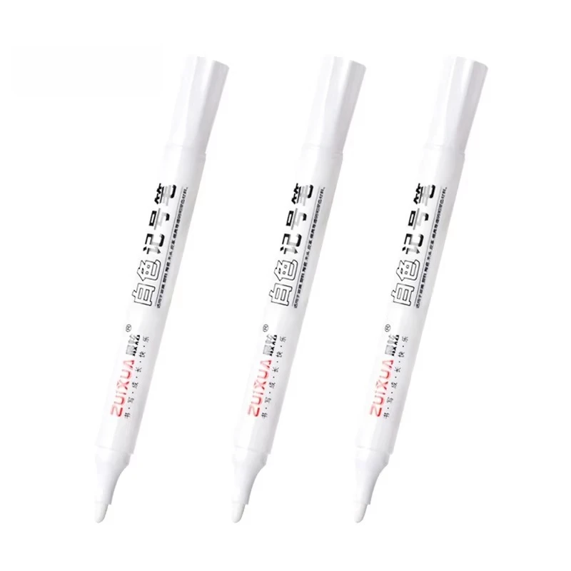 White Marker Pen Set Waterproof Permanent Paint Pens DIY Graffiti for Wood, Glass, Plastic Leather Stationery School Supplies