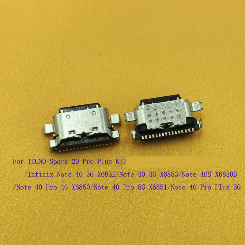 5-50Pcs Usb Charging Charger Port Connector Plug For Infinix Note 40 40S Tecno Spark 20 Pro Plus Note40 Note40S KJ7 X6853 X6851