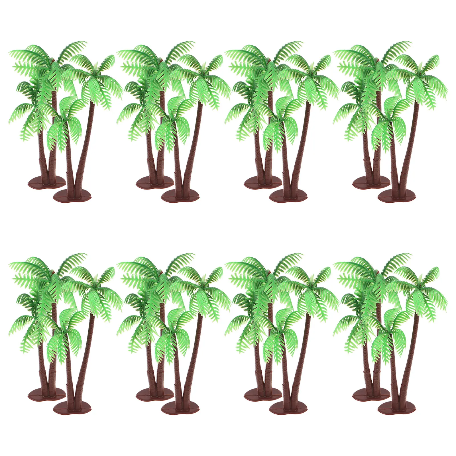 

20pcs Plastic Palm Tree Coconuts Cake Topper Scale Scenery Miniature Figurines Micro Aquarium Garden Plant For Diy Scenery Sand