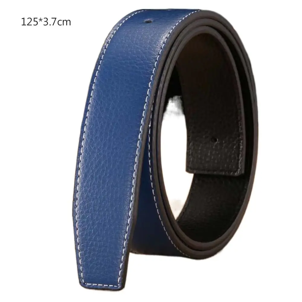3,7 cm Luxus-Ersatzgurt, langlebig, dekorative Hose, ohne Schnalle, Gürtelbund, echtes Leder, Ledergürtelband