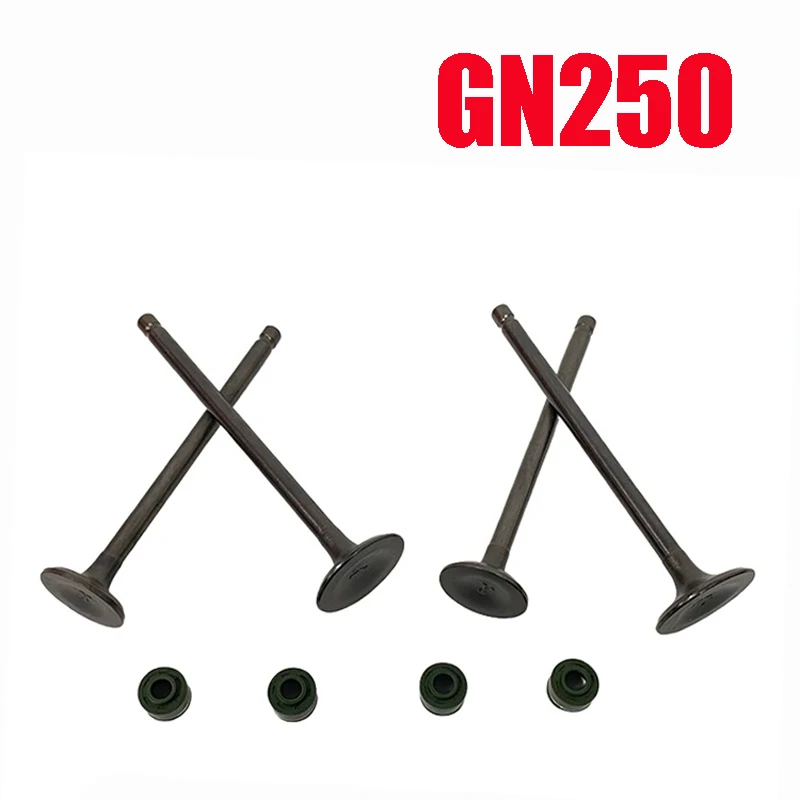 

Motorcycle Engine Valves for Haojue Qjmotor Suzuki Wangjiang Qingqi GN250 SP250 WJ250 TU250 GZ250 GS250 Intake Exhaust Valve Set